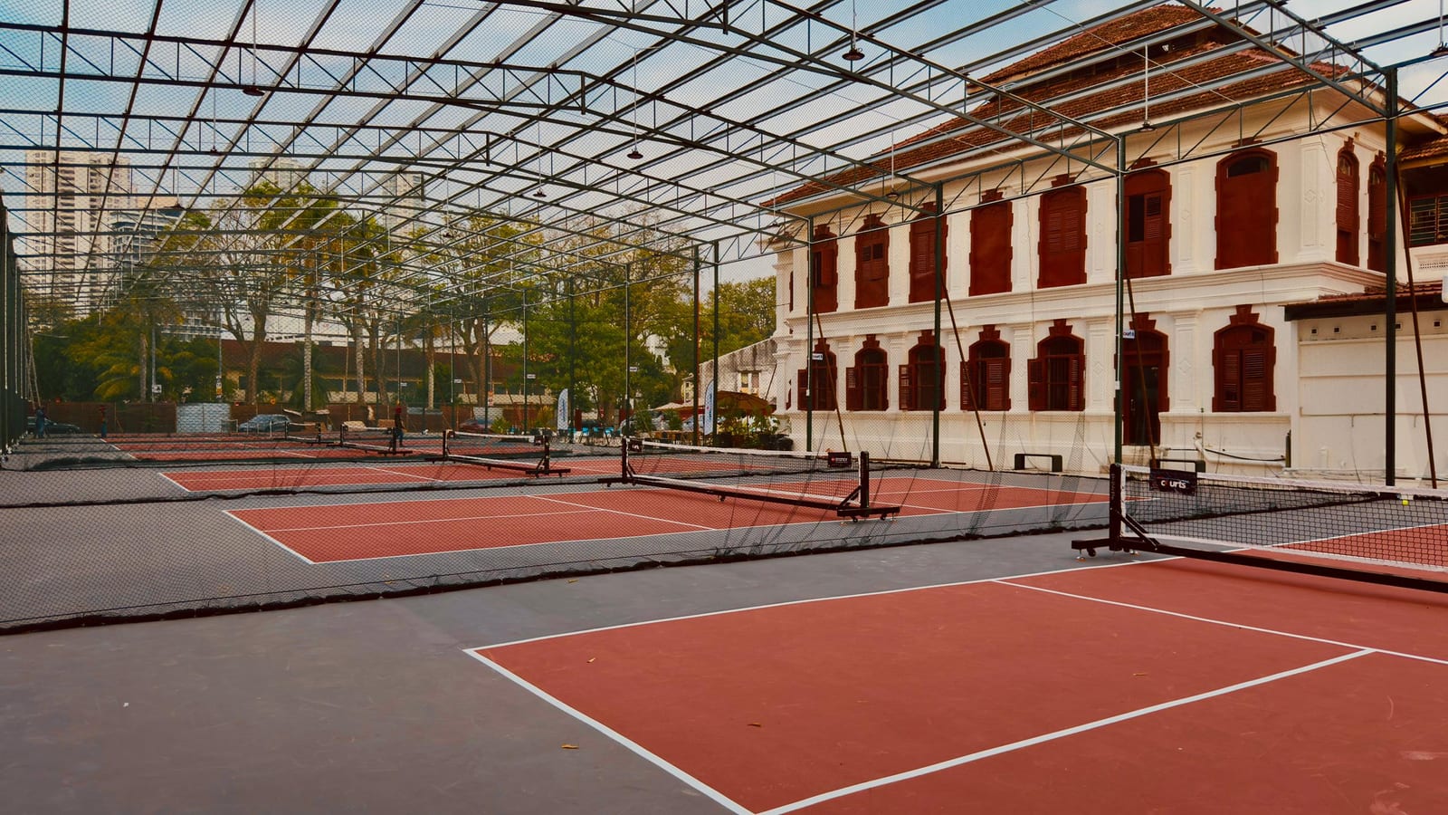 Outdoor pickleball courts